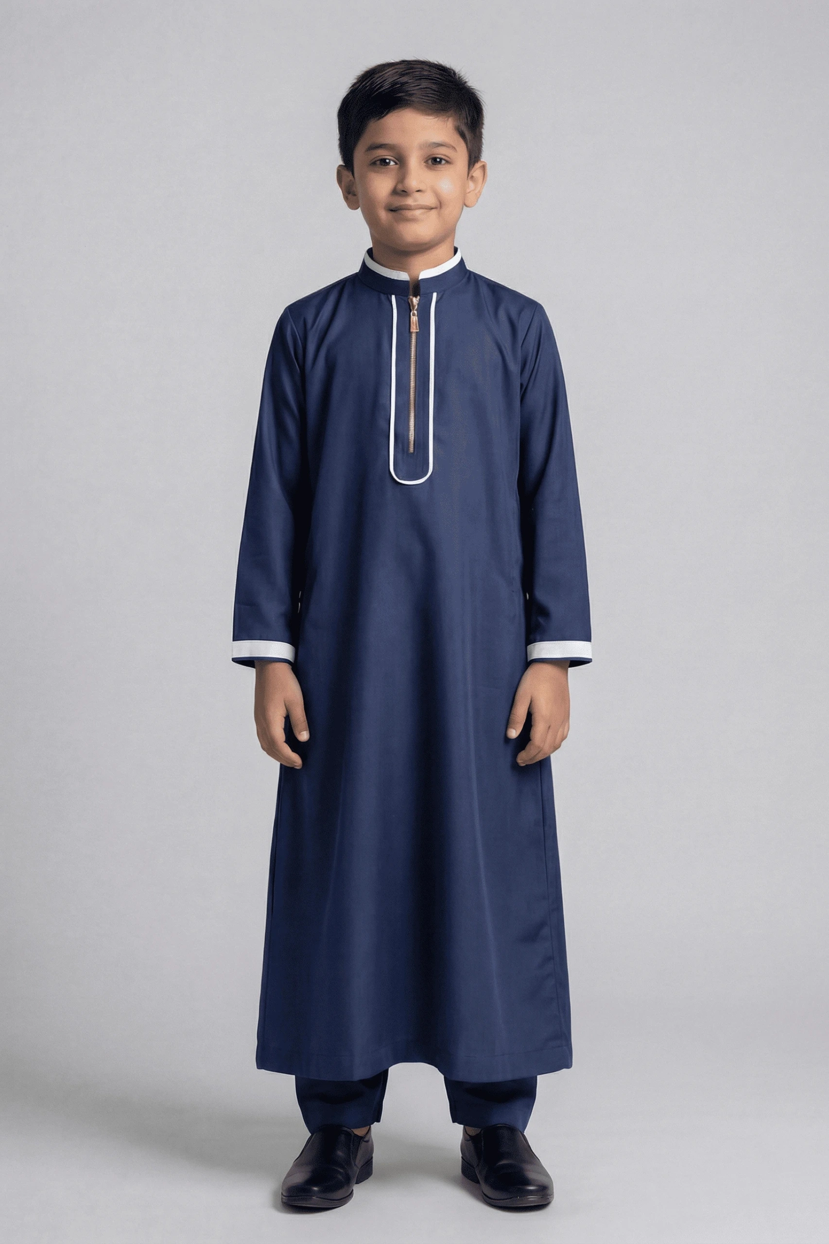 Little Ameer – Navy Blue Jubba & Pajama Set